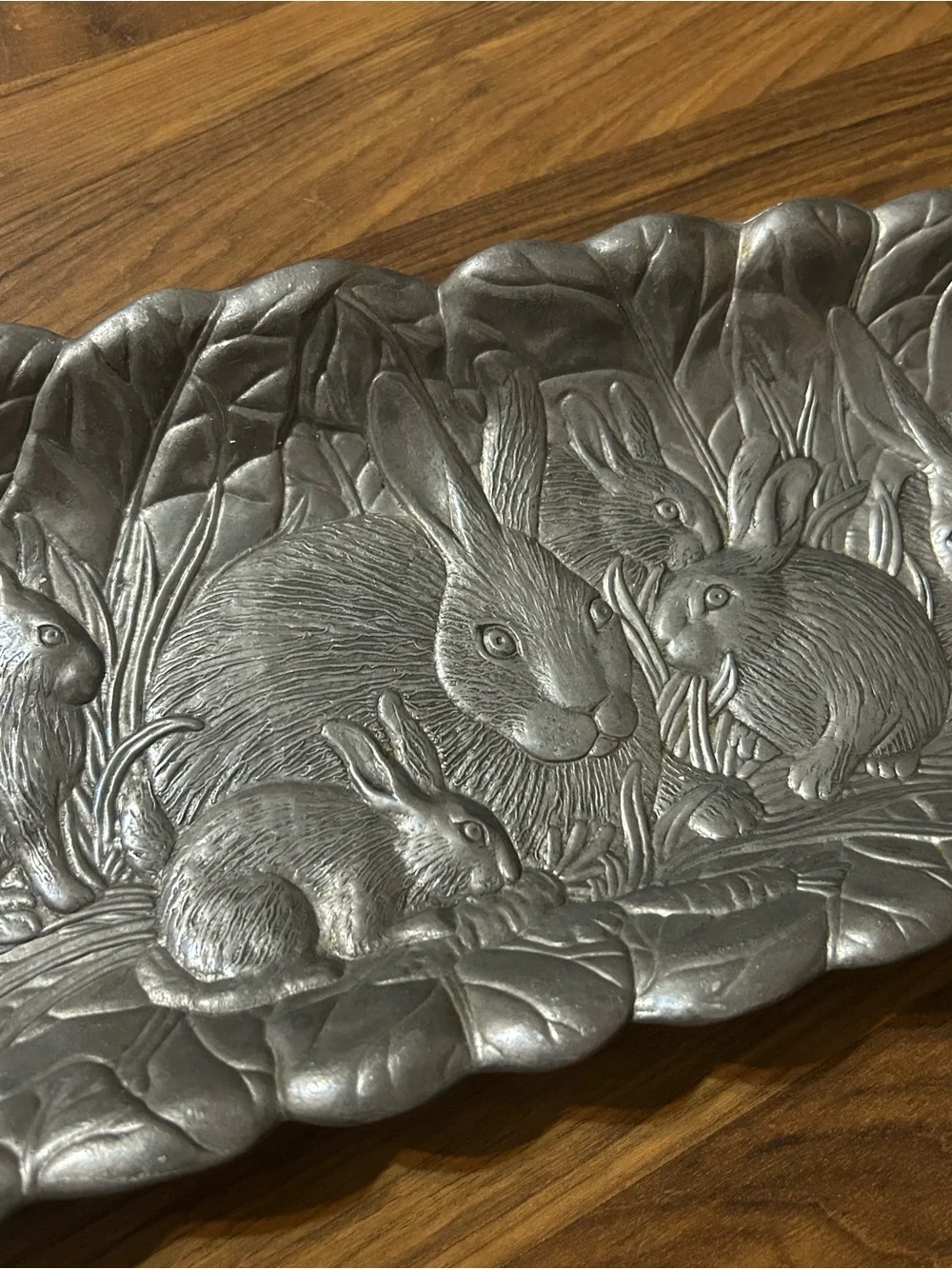 Vintage Arthur Court 1990 19” Bunny Rabbit Tray 8 Bunnies